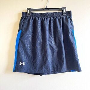 Under Armour Mens Raid Novelty 6 Inch Shorts Fitted Black Blue Size L Athletic